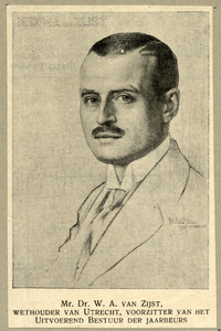 104932 Portret van mr.dr. W.A. van Zijst, wethouder te Utrecht, voorzitter van het uitvoerend bestuur van de Jaarbeurs ...